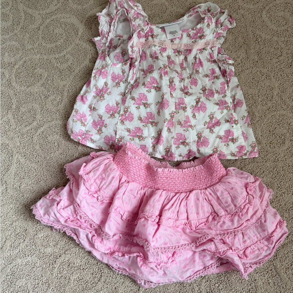LoveShackFancy collab with American Girl Pink Floral Kids Matching Set